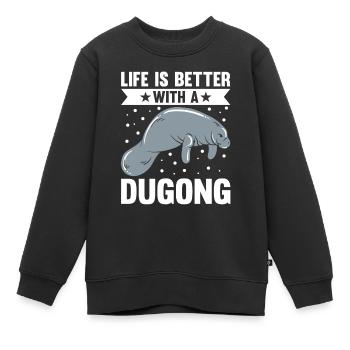 Lamantins dugongs Lamantin - Sweat Premium enfant bio - noir - Devant - AI Model Kid Female (0cm)
