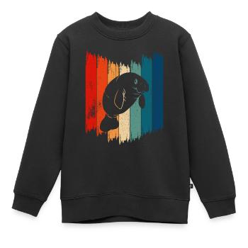 Lamantins dugongs Lamantin - Sweat Premium enfant bio - noir - Devant - AI Model Kid Female (0cm)