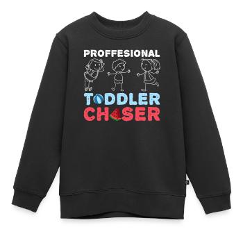 Au Pair Fille Maternelle Nounou - Sweat Premium enfant bio - noir - Devant - AI Model Kid Female (0cm)