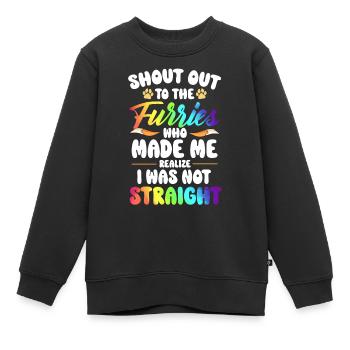 LGBTQ Furry Fandom - Sweat Premium enfant bio - noir - Devant - AI Model Kid Female (0cm)