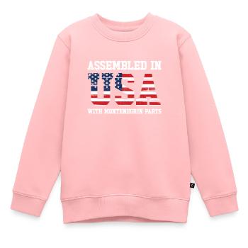 Montenegrinischer amerikanischer Patriot USA - Kinder Premium Organic Sweatshirt - Rosa - Vorne - AI Model Kid Female (0cm)
