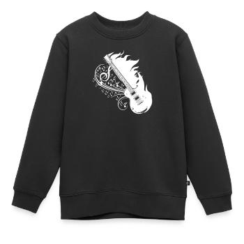 Guitare électrique Flammes de guitare électrique - Sweat Premium enfant bio - noir - Devant - AI Model Kid Female (0cm)