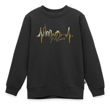 Mailand Skyline Italien Herzschlag Fan Love Milano - Kinder Premium Organic Sweatshirt - Schwarz - Vorne - AI Model Kid Female (0cm)