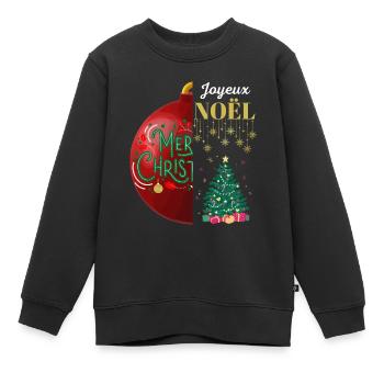 Frohe Weihnachten und frohe Weihnachten - Kinder Premium Organic Sweatshirt - Schwarz - Vorne - AI Model Kid Female (0cm)