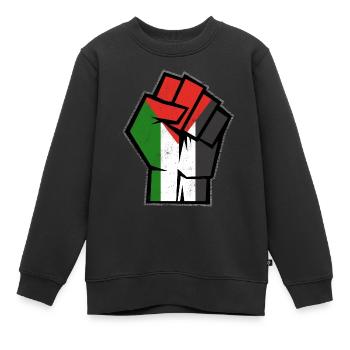 Freies Palästina, Vinatge Palästinensisch Patriotisch - Kinder Premium Organic Sweatshirt - Schwarz - Vorne - AI Model Kid Female (0cm)