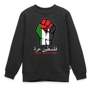 Freies Palästina, Patriotische Flagge der Palästinenser - Kinder Premium Organic Sweatshirt - Schwarz - Vorne - AI Model Kid Female (0cm)