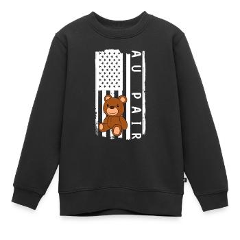 Au Pair Fille Maternelle Nounou - Sweat Premium enfant bio - noir - Devant - AI Model Kid Female (0cm)