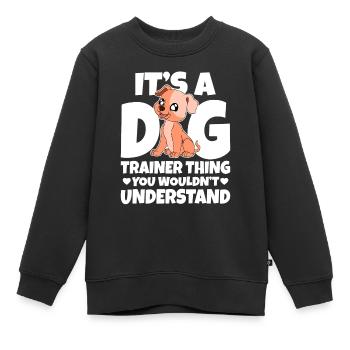Dresseur de chiens École de chiens Sports canins - Sweat Premium enfant bio - noir - Devant - AI Model Kid Female (0cm)