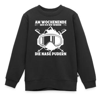 Wintersportler Skifahren Skipiste Skifahrer - Kinder Premium Organic Sweatshirt - Schwarz - Vorne - AI Model Kid Female (0cm)