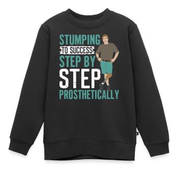 Beinprothese Amputierter - Kinder Premium Organic Sweatshirt - Schwarz - Vorne - AI Model Kid Female (0cm)