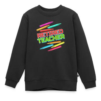 Lehrer im Ruhestand Lehrerin Geschenk Schule - Kinder Premium Organic Sweatshirt - Schwarz - Vorne - AI Model Kid Female (0cm)