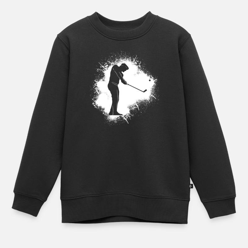 Golf Golfeurs Golfing Splash - Sweat Premium enfant bio - noir