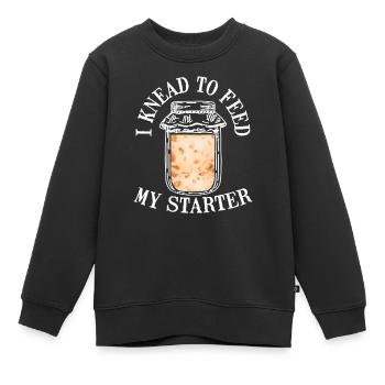 Ich Knete, Um Den Teig Mit Dem Starter - Kinder Premium Organic Sweatshirt - Schwarz - Vorne - AI Model Kid Female (0cm)
