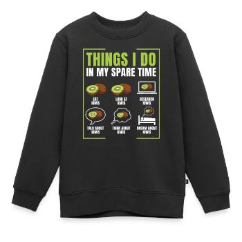 Kiwi - Sweat Premium enfant bio - noir - Devant - AI Model Kid Female (0cm)