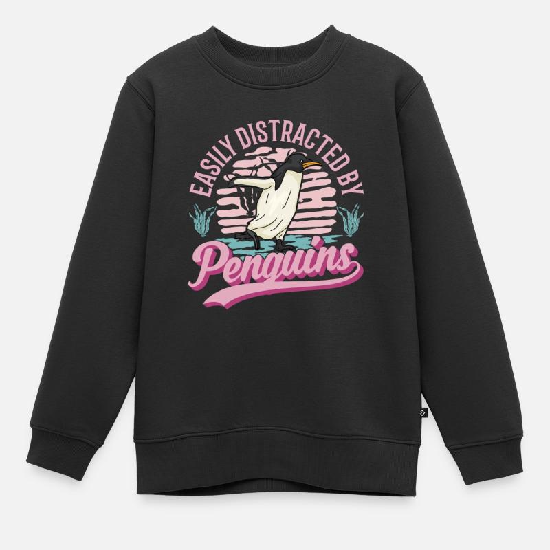Facilement distrait par Pinguin Pinguin - Sweat Premium enfant bio - noir