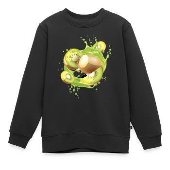 Kiwi - Sweat Premium enfant bio - noir - Devant - AI Model Kid Female (0cm)