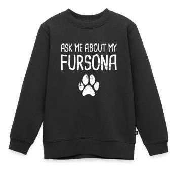Fursona - Fandom à fourrure drôle - Sweat Premium enfant bio - noir - Devant - AI Model Kid Female (0cm)