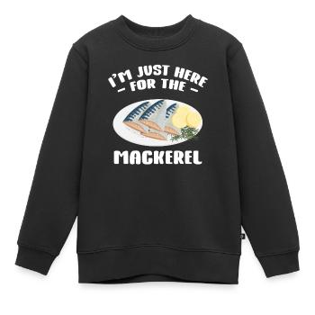 Maquereau Mackrel Pêche en eau salée - Sweat Premium enfant bio - noir - Devant - AI Model Kid Female (0cm)