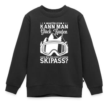Skifahren Skipiste Wintersportler Skifahrer - Kinder Premium Organic Sweatshirt - Schwarz - Vorne - AI Model Kid Female (0cm)