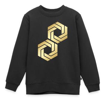 HEXAGONE - Sweat Premium enfant bio - noir - Devant - AI Model Kid Female (0cm)