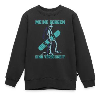 Skipiste Wintersportler Berge Snowboardfahrer - Kinder Premium Organic Sweatshirt - Schwarz - Vorne - AI Model Kid Female (0cm)