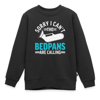Aide-soignante en soins gériatriques Infirmière auxiliaire bassin de lit - Sweat Premium enfant bio - noir - Devant - AI Model Kid Female (0cm)