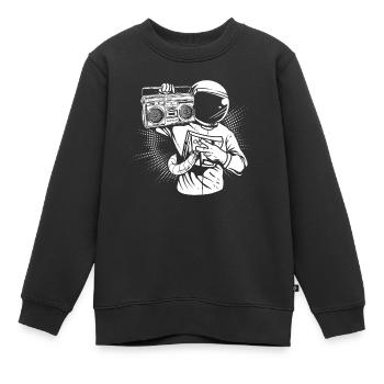 Ghetto Blaster Astronaute - Sweat Premium enfant bio - noir - Devant - AI Model Kid Female (0cm)