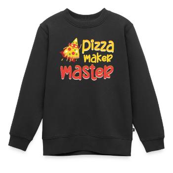 Pizza Maker Master Funny Italian Cuisine - Kids Premium Organic Sweatshirt - black - Front - AI Model Kid Female (0cm)
