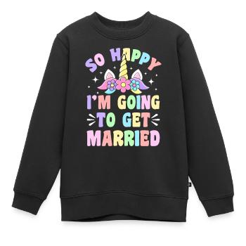 Douche nuptiale de mariage - Sweat Premium enfant bio - noir - Devant - AI Model Kid Female (0cm)