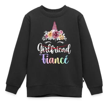 Douche nuptiale de fiançailles - Sweat Premium enfant bio - noir - Devant - AI Model Kid Female (0cm)