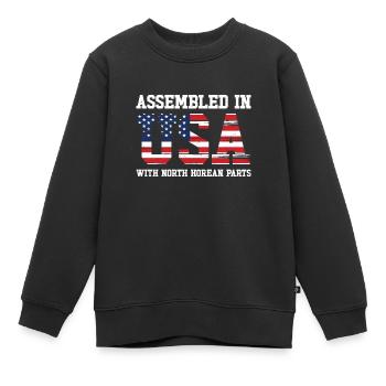 Nordkorea Amerikanischer Patriot USA Gewachsen - Kinder Premium Organic Sweatshirt - Schwarz - Vorne - AI Model Kid Female (0cm)