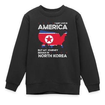 Nordkorea Amerikanischer Patriot USA Gewachsen - Kinder Premium Organic Sweatshirt - Schwarz - Vorne - AI Model Kid Female (0cm)