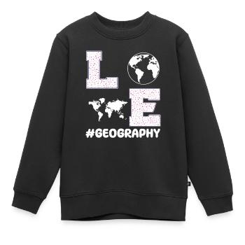 Liebe Geografie - Kinder Premium Organic Sweatshirt - Schwarz - Vorne - AI Model Kid Female (0cm)