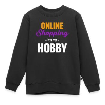 Les achats en ligne à domicile sont mon passe-temps - Sweat Premium enfant bio - noir - Devant - AI Model Kid Female (0cm)