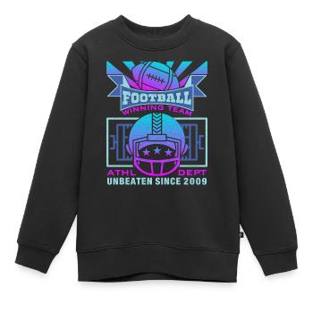 Football, American Football, mit Helm - Kinder Premium Organic Sweatshirt - Schwarz - Vorne - AI Model Kid Female (0cm)