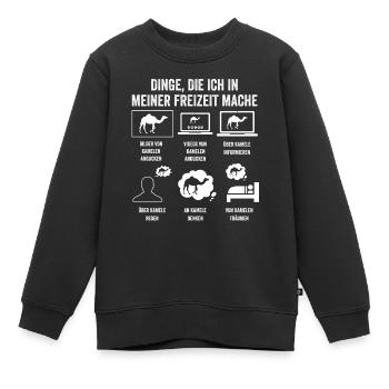 Kamel - Kinder Premium Organic Sweatshirt - Schwarz - Vorne - AI Model Kid Female (0cm)