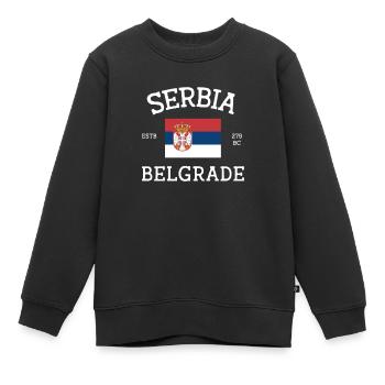 Serbien - Kinder Premium Organic Sweatshirt - Schwarz - Vorne - AI Model Kid Female (0cm)