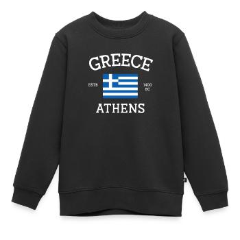 Griechenland - Kinder Premium Organic Sweatshirt - Schwarz - Vorne - AI Model Kid Female (0cm)