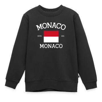 Monaco - Sweat Premium enfant bio - noir - Devant - AI Model Kid Female (0cm)