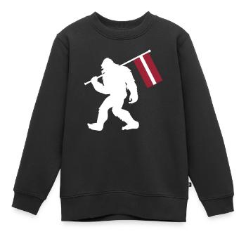 Lettonie - Sweat Premium enfant bio - noir - Devant - AI Model Kid Female (0cm)