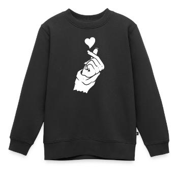 K Pop Kpop Coeur Pop Coréen - Sweat Premium enfant bio - noir - Devant - AI Model Kid Female (0cm)