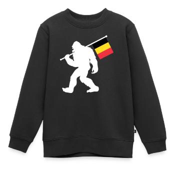 Belgique - Sweat Premium enfant bio - noir - Devant - AI Model Kid Female (0cm)