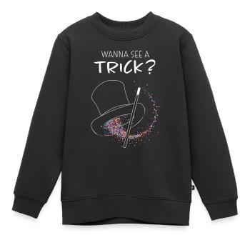 Illusionniste Magic Hat Magic Trick Artist - Sweat Premium enfant bio - noir - Devant - AI Model Kid Female (0cm)