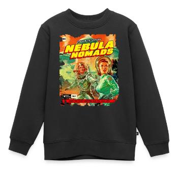 Comicstrip, 50er Jahre Comic, Nebula Nomaden - Kinder Premium Organic Sweatshirt - Schwarz - Vorne - AI Model Kid Female (0cm)