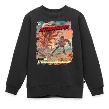 Comicstrip, 50er Jahre Comic, Weltraum Monster - Kinder Premium Organic Sweatshirt - Schwarz - Vorne - AI Model Kid Female (0cm)