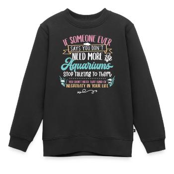 Aquarium - Sweat Premium enfant bio - noir - Devant - AI Model Kid Female (0cm)