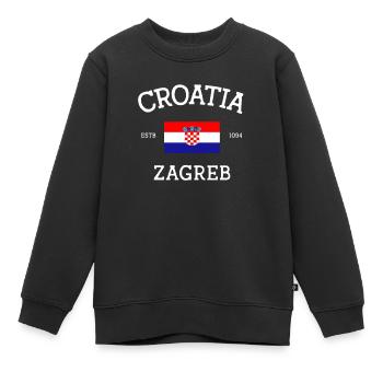 Kroatien - Kinder Premium Organic Sweatshirt - Schwarz - Vorne - AI Model Kid Female (0cm)