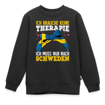 Schweden - Kinder Premium Organic Sweatshirt - Schwarz - Vorne - AI Model Kid Female (0cm)