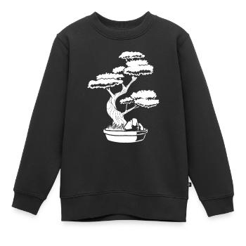 Bonsaï - Sweat Premium enfant bio - noir - Devant - AI Model Kid Female (0cm)