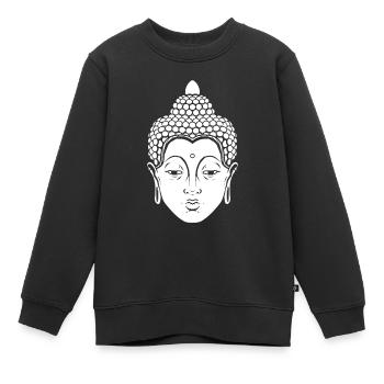 Buddha Buddhist - Kinder Premium Organic Sweatshirt - Schwarz - Vorne - AI Model Kid Female (0cm)